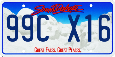 SD license plate 99CX16