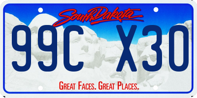 SD license plate 99CX30