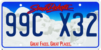 SD license plate 99CX32