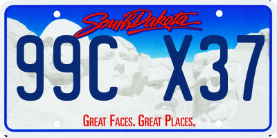 SD license plate 99CX37