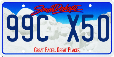 SD license plate 99CX50