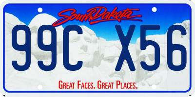 SD license plate 99CX56