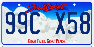 SD license plate 99CX58