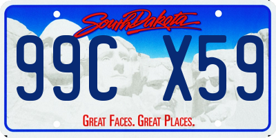 SD license plate 99CX59