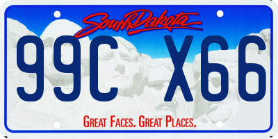 SD license plate 99CX66