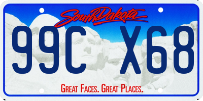 SD license plate 99CX68