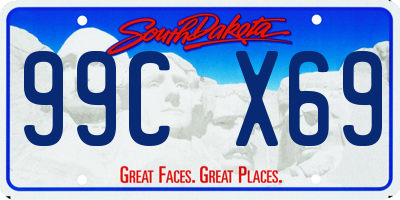 SD license plate 99CX69