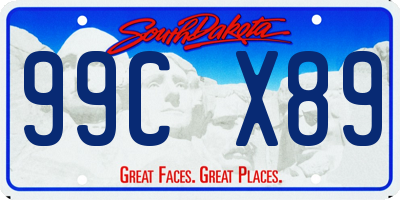 SD license plate 99CX89