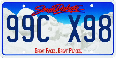 SD license plate 99CX98