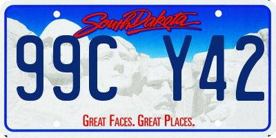 SD license plate 99CY42
