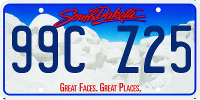 SD license plate 99CZ25