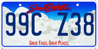 SD license plate 99CZ38