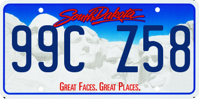 SD license plate 99CZ58