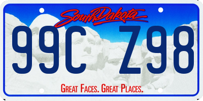 SD license plate 99CZ98