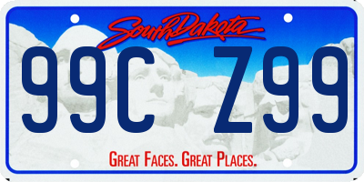 SD license plate 99CZ99