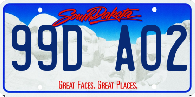 SD license plate 99DA02
