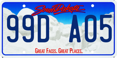 SD license plate 99DA05