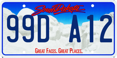 SD license plate 99DA12