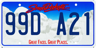 SD license plate 99DA21