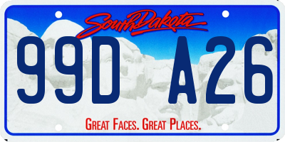 SD license plate 99DA26
