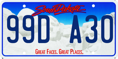 SD license plate 99DA30