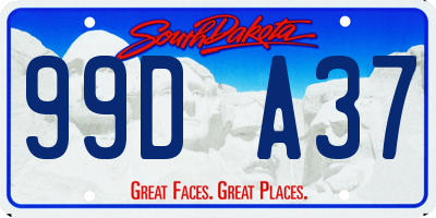 SD license plate 99DA37