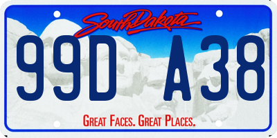 SD license plate 99DA38