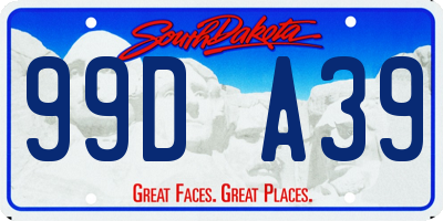 SD license plate 99DA39