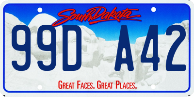 SD license plate 99DA42