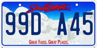SD license plate 99DA45