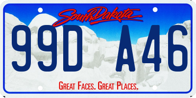 SD license plate 99DA46