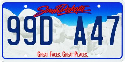 SD license plate 99DA47