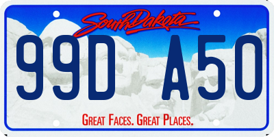 SD license plate 99DA50
