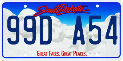 SD license plate 99DA54