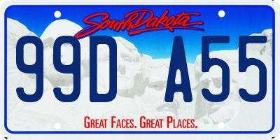 SD license plate 99DA55