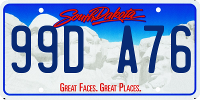 SD license plate 99DA76