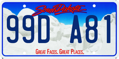 SD license plate 99DA81