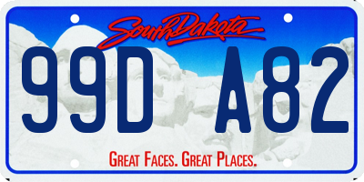 SD license plate 99DA82