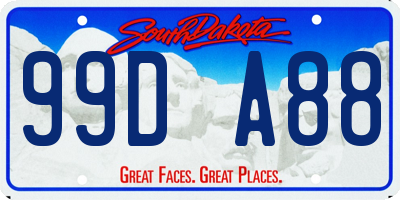 SD license plate 99DA88