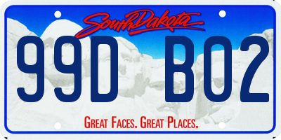 SD license plate 99DB02