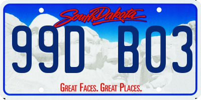 SD license plate 99DB03