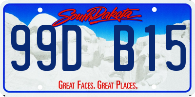 SD license plate 99DB15