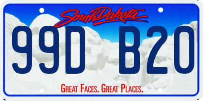 SD license plate 99DB20