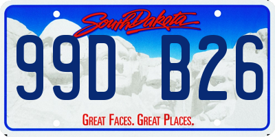 SD license plate 99DB26