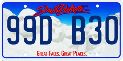 SD license plate 99DB30