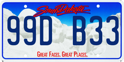 SD license plate 99DB33