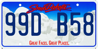 SD license plate 99DB58