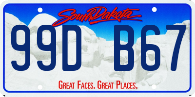 SD license plate 99DB67