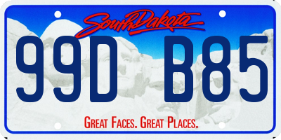 SD license plate 99DB85