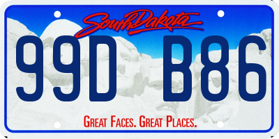 SD license plate 99DB86